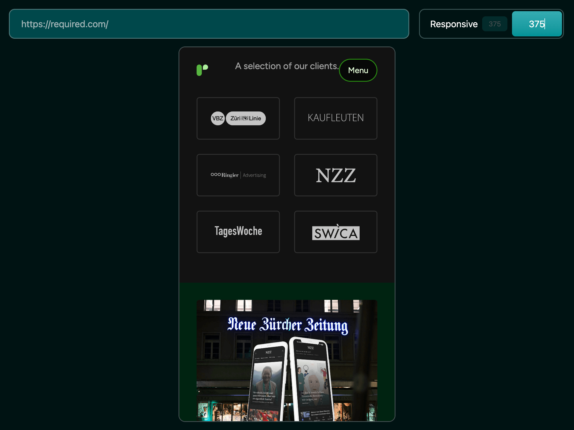 A Screenshot of a the ScaleView app.